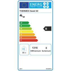 Elektrinis vandens šildytuvas Thermex Hawk 50 Flat Wi-Fi, 47.6L