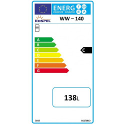Kombinuotas vandens šildytuvas Kospel WW-140 su GRW 2.0kW tenu