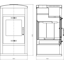 Plieninė krosnelė Victoria LUX, 7-11 kW