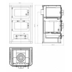 Plieninė krosnelė su orkaite Victoria KOMFORT 21 KFT, 10-15 kW