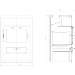 Plieninė krosnelė su šilumokaičiu Victoria CONCORD KXB, 14-18 kW