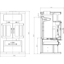 Krosnelė su šilumokaičiu Victoria FAVORIT 2 KXB, 10-15 kW