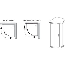 Dušo kabina Ravak Supernova SKCP4-90 Free Satin