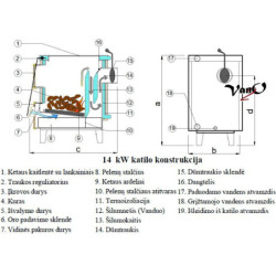 Kieto kuro katilas-viryklė Antara K-V14