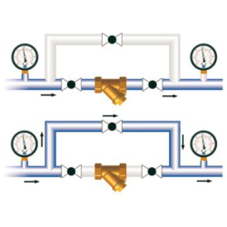 Purvo gaudytuvas Y-tipo OR žalvarinis 1"1/4Fx1"1/4F 20bar