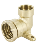 Jungtis-alkūnė PE vamzdžiui vid. sriegiu su tvirtinimu IRECO