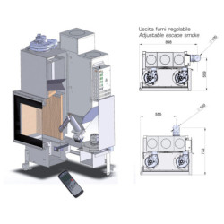 Granulinis židinys su ortakiais L’Artistico FRATAC CORNER DX M14