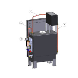 Židinys su vandens kontūru L’Artistico RAIN 90 AC 26kW