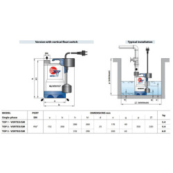 Drenažinis siurblys Pedrollo TOP 2 VORTEX-GM su magnetine plūde