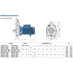Siurblys su atviro tipo darbo ratu Pedrollo NGAm 1A-PRO 230V