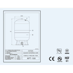 Hidroforas diafragminis AQUASKY Plus APT 100 V