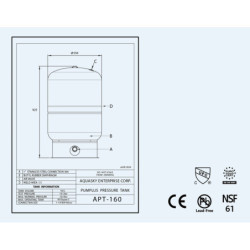 Hidroforas diafragminis AQUASKY Plus APT 160 V