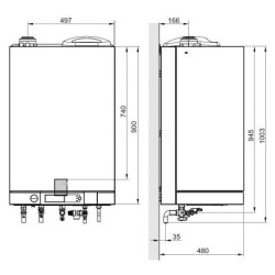 Dujinis katilas Viessmann VITODENS 111-W 5.9-35kW B1LD155