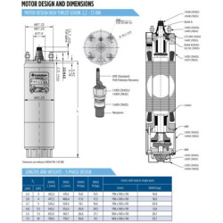 Giluminio vandens siurblio variklis Franklin 4.0kW 400V