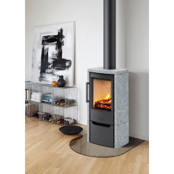 Plieninė krosnelė Wiking Miro 4 su muilo akmens apdaila