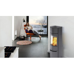 Plieninė krosnelė Wiking Luma 6 su muilo akmens apdaila