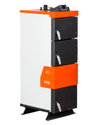 Plieninis kieto kuro katilas su ventiliatoriumi TIS PLUS 11kW