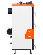 Plieninis kieto kuro katilas su ventiliatoriumi TIS PLUS 15kW