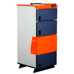 Plieninis kieto kuro katilas su ventiliatoriumi TIS UNI 15, 20kW