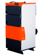 Plieninis kieto kuro katilas su ventiliatoriumi TIS UNI 15, 20kW