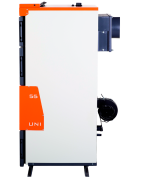 Plieninis kieto kuro katilas su ventiliatoriumi TIS UNI 25, 30kW
