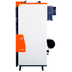 Plieninis kieto kuro katilas su ventiliatoriumi TIS UNI 65, 70kW