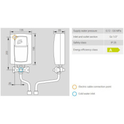 Momentinis vandens šildytuvas Kospel EPS2 Twister 5.5kW