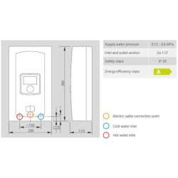 Momentinis vandens šildytuvas Kospel EPME electronic LCD 5.5-9.0