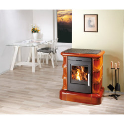 Plieninė krosnelė Haas Sohn Manta su kokline atbraila, 7 kW