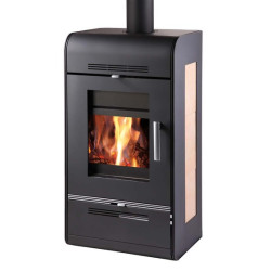 Plieninė krosnelė Haas Sohn Andrus su šilumokaičiu, 15 kW