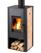 Plieninė krosnelė Haas Sohn Mantova AL Juoda, 10 kW