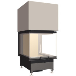 Plieninis židinio ugniakuras Schmid Ekko U 55(67)57h, 9 kW