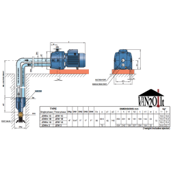 Siurblys su hidroforu Pedrollo JDWm2A/30-24APT