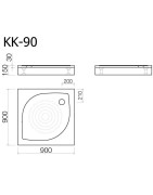 Dušo padėklas Vispool KK-90, 90x90