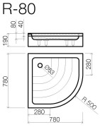 Dušo padėklas Vispool R-80