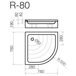 Dušo padėklas Vispool R-80