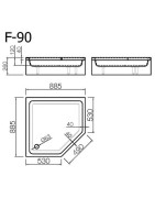 Dušo padėklas Vispool F-90