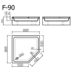 Dušo padėklas Vispool F-90