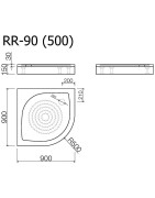 Dušo padėklas Vispool RR-90 (Radius 500)