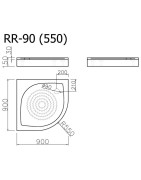 Dušo padėklas Vispool RR-90 (Radius 550)