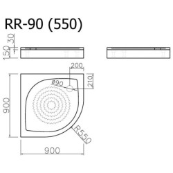 Dušo padėklas Vispool RR-90 (Radius 550)
