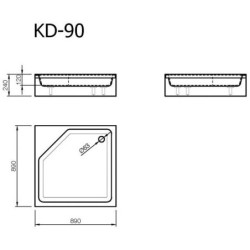 Dušo padėklas Vispool KD-90