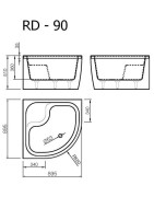 Gilus dušo padėklas Vispool RD-90