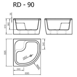 Gilus dušo padėklas Vispool RD-90