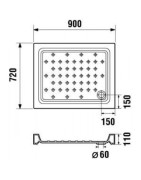 Dušo padėklas Jika Ravenna, 72x90