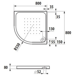 Dušo padėklas Jika Olymp Deep, 80x80