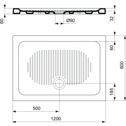 Dušo padėklas Ideal Standard Connect, 120x80