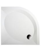 Dušo padėklas Paa Art 80x80 (radius 550), su panele ir kojelėmis, baltas