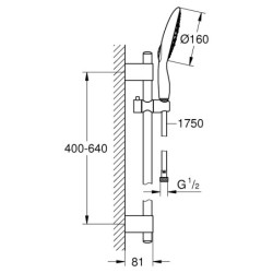 Dušo komplektas Grohe Power&Soul 160, 60cm