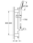 Dušo komplektas Grohe Power&Soul 160, 90cm